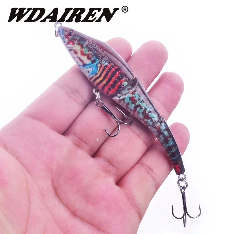 1 Pc Multi-joint 3D Painted Bait 9.5cm 9g Slowly Sinking Minnow Artificial Hard Lure Swimbait Fishing Tackle Bass Wobblers Lures