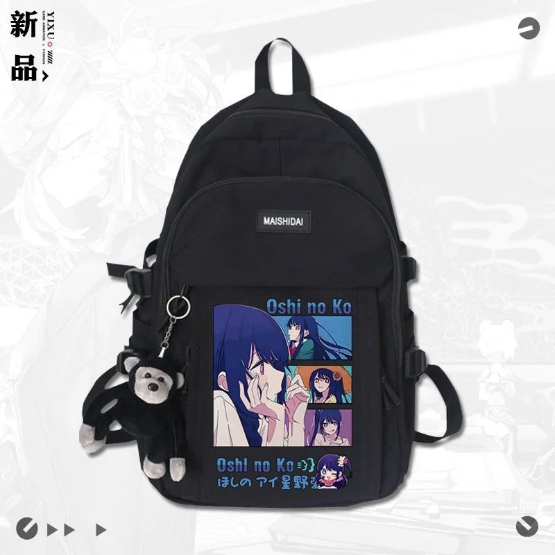 Anime Oshi No Ko Hoshino Ai Cartoon Backpack Teenarges Schoolbag Laptop Bag Children Boys Girls Fashion Travel Outdoor Bags+Toy