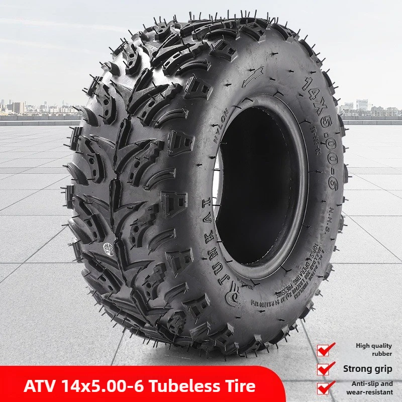 

Modified Small Four-wheel ATV Beach Car Kart Accessories 14X5.00-6 Vacuum Tire Snowplow Thickened Outer Tire