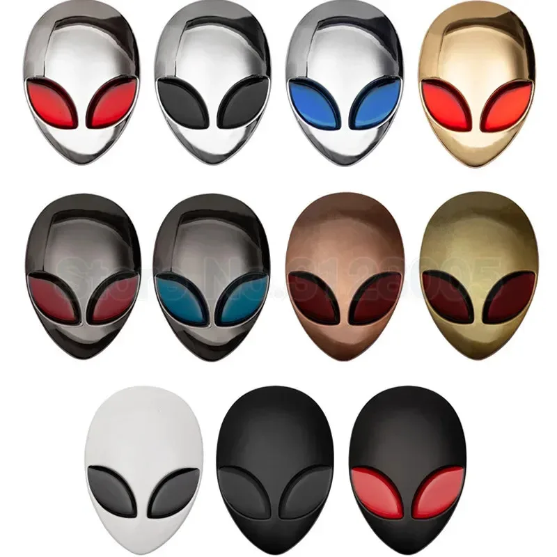 1 قطعة ثلاثية الأبعاد المعادن ثلاثية الأبعاد Alienware الغريبة رئيس السيارات شارة الشعار شعار دراجة نارية غطاء رأس السيارة ملصق جسم السيارة التصميم