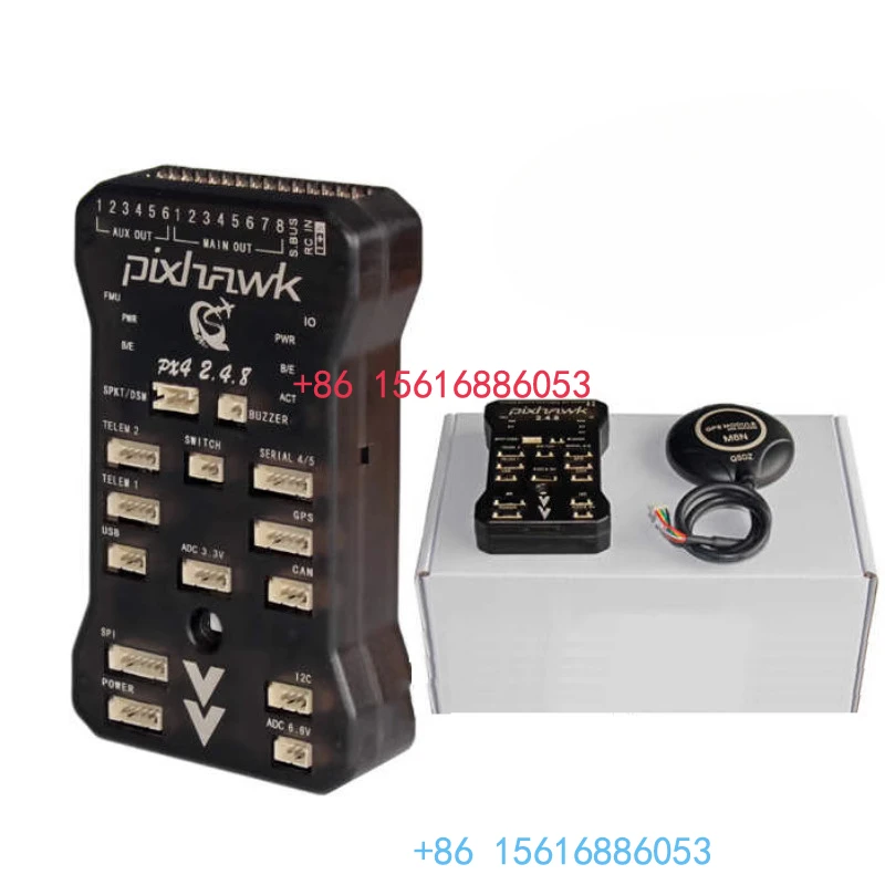 

Четырехосевой многоосевой Pixhawk 2.4.8 PX4 PIX32-битный контроль полета M8N GPS Автоматический круиз с фиксированной точкой и оптическим потоком