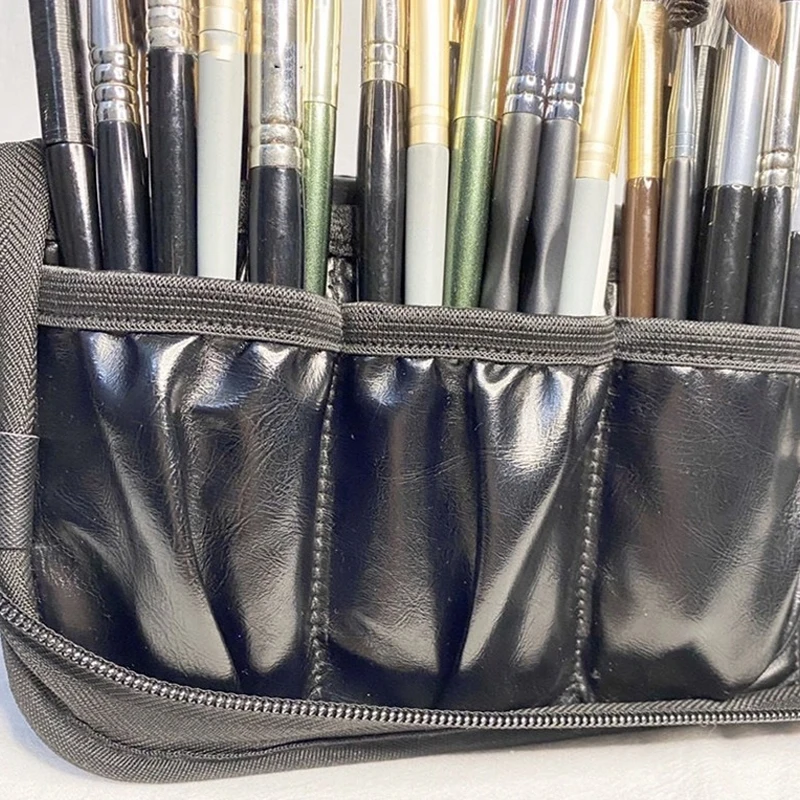 Professionelle Make-up-Pinseltasche, Große Aufbewahrungskapazität, Tragbarer Faltbarer Make-up-Pinselhalter, Make-up-Künstler-Werkzeugkasten – Detail 4