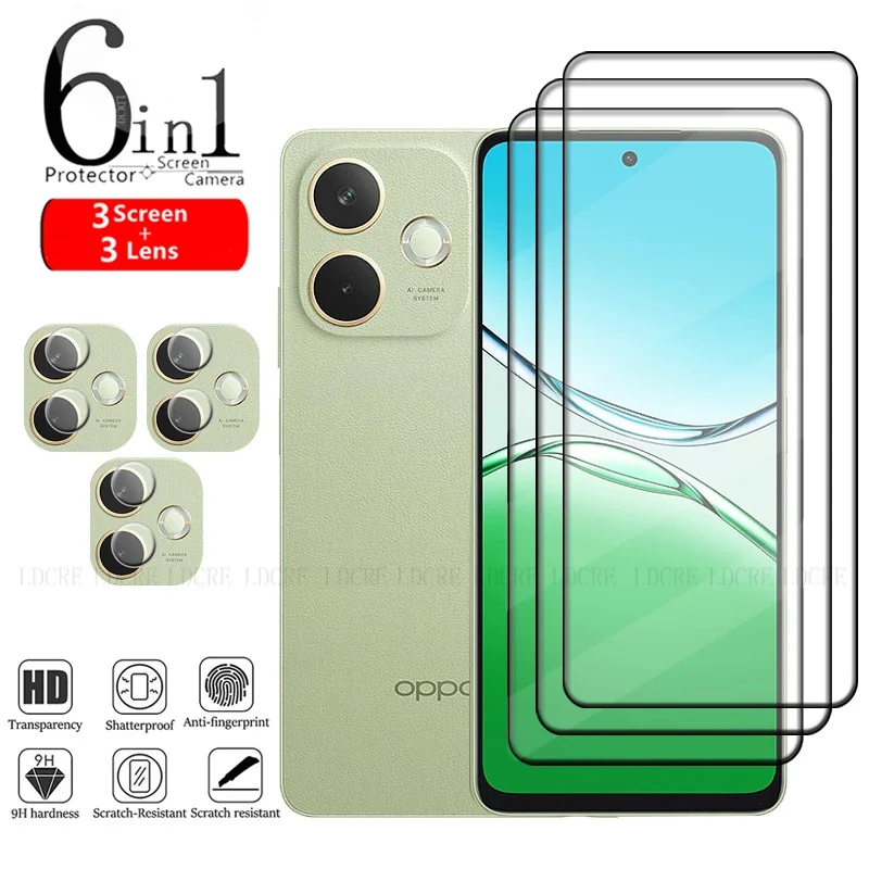 6-in-1 For OPPO A5 Pro 4G Glass OPPO A5 Pro Tempered Glass Full Cover Glue Protective 9H Screen Protector OPPO A5 Pro Lens Glass