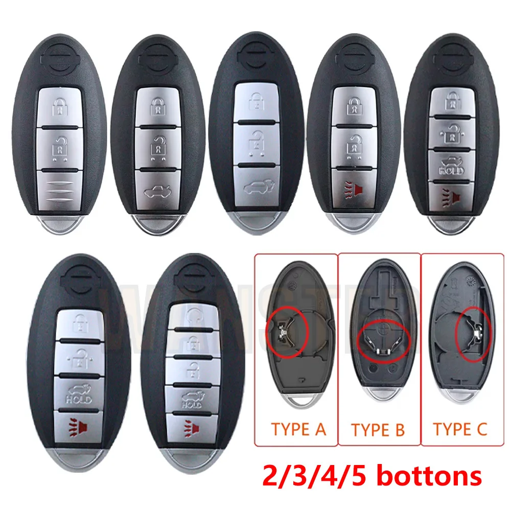 For Nissan Rogue Teana Sentra Versa ALTIMA MAXIMA Sunny 2012 2011 2010 2009 2008 2007 2-4 Bottons Car Key Fob Case Shell Housing