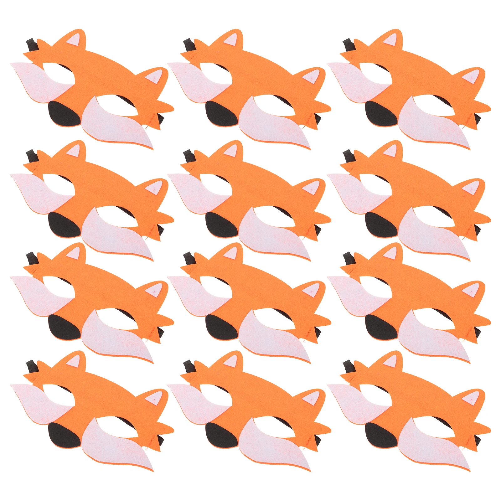 

12pcs Half Face Unique Lightweight Nonwoven Fabric Halloween Cosplay Costume Animal Felt Mask For Kids Wolf Mask For