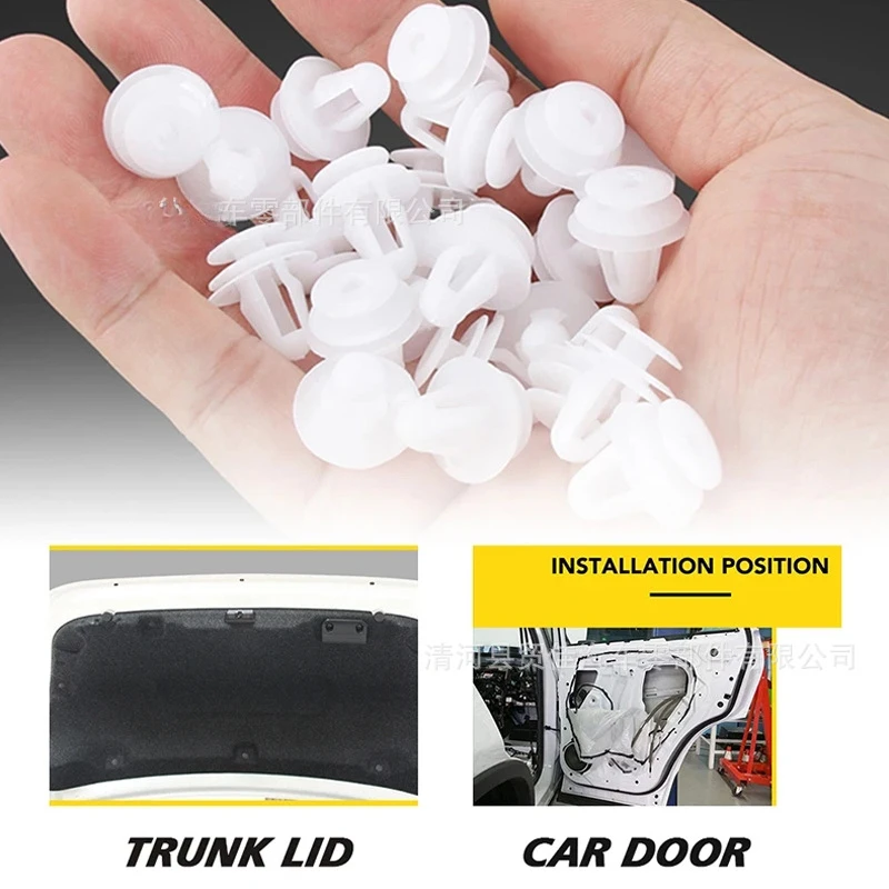 50PCS 9mm Fastener Door Clip Auto Hollow Door Clip Auto Plastic Clip