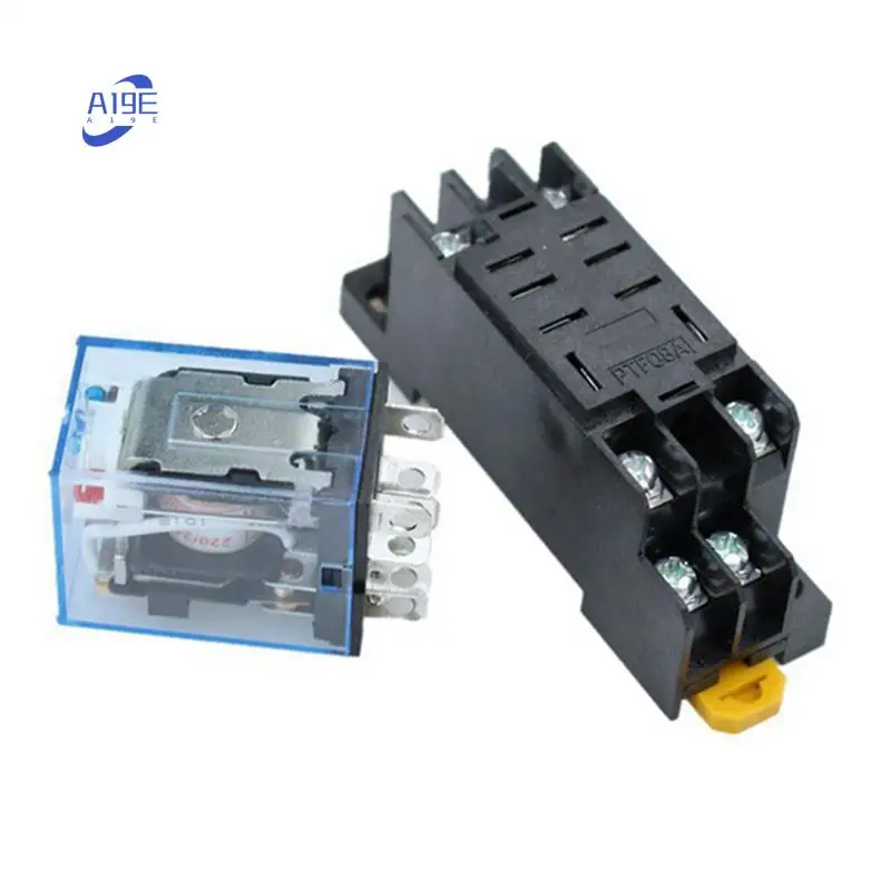 A19E-10Pc MY4NJ 14PIN 4DPDT Electronic Mini Electromagnetic Relay 5A Coil With PYF14A Socket Base