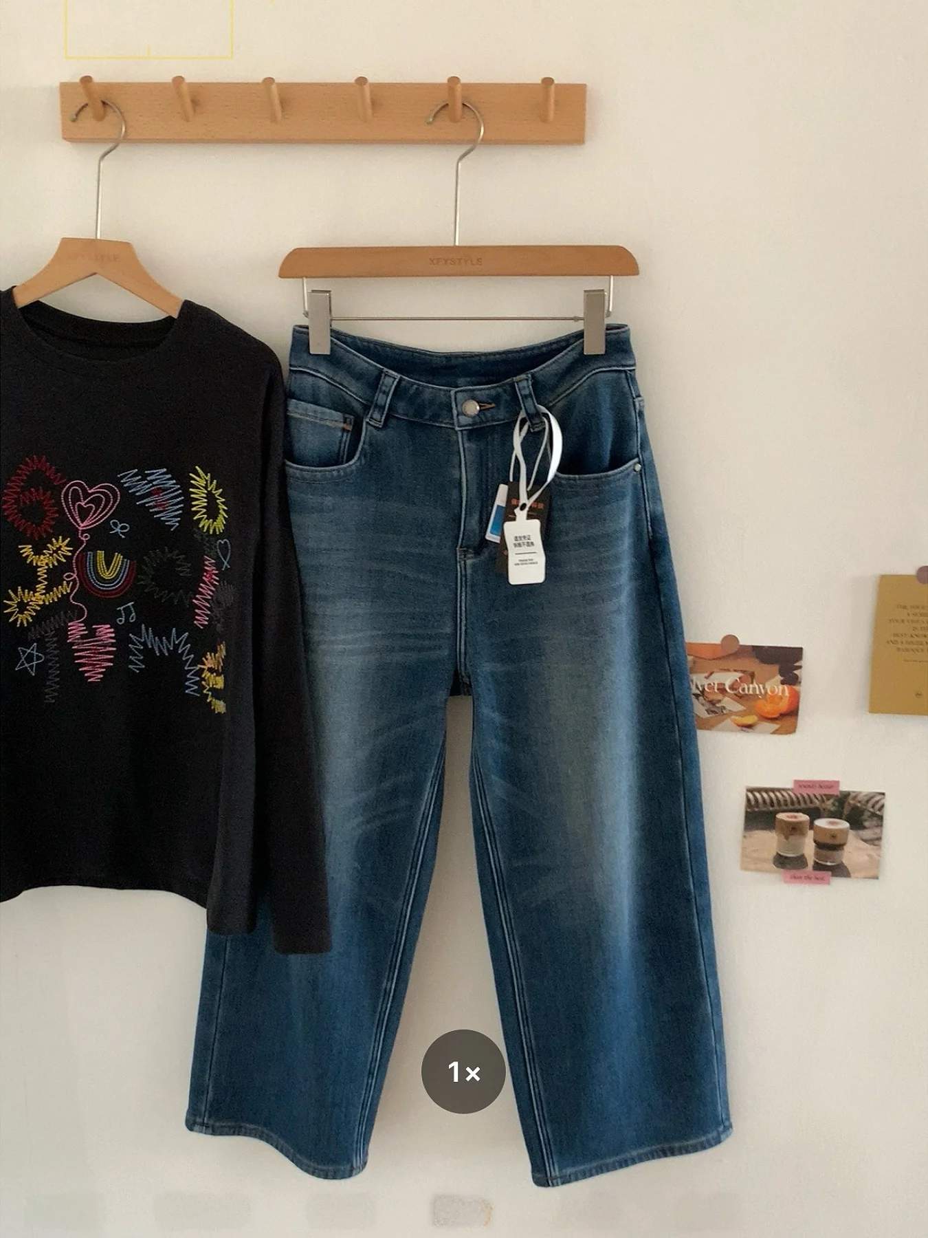 

Женские джинсы XFYSLE в стиле ретро, утепленные, из денима, с высокой талией, прямые, укороченные, зимние, повседневные, хлопковые, теплые, синие