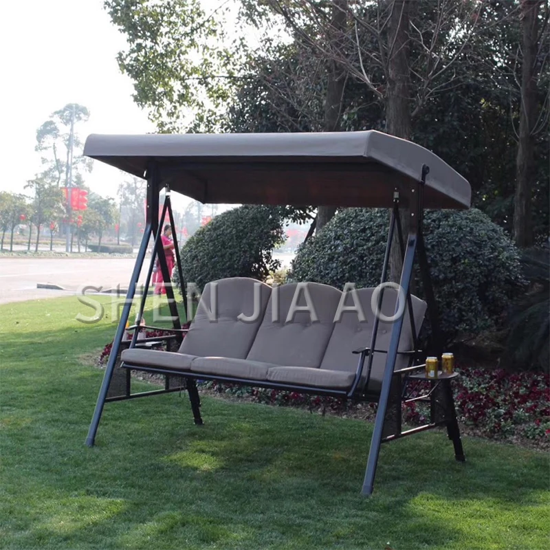 

1PC Three-person Outdoor Swing Basket Wicker Chair Outdoor Courtyard Garden Rocking Chair Swing Balcony Iron Swing Chair