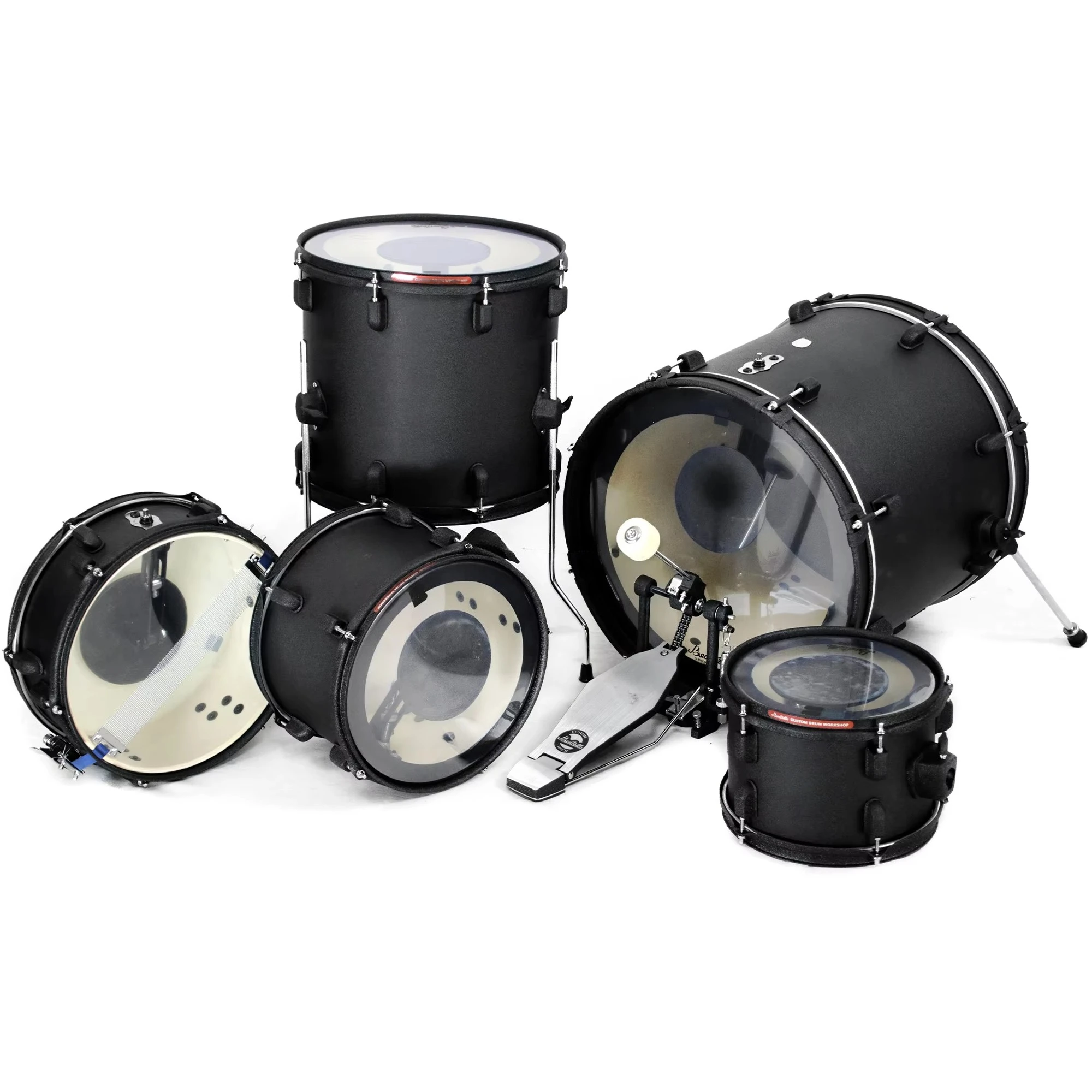 

Beatello Black Percussion Instruments Acoustic Silent Drum Set Professional Full Set Mute for Adults