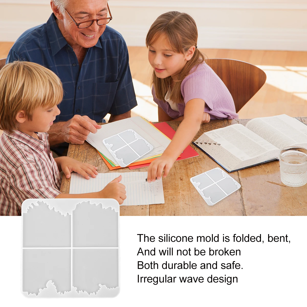 

1pc Irregular Ocean Wave Decoration Mold DIY Crystal Epoxy Coaster Silicone Cup Mat Molds Craft Supplies Premium Quality Durable