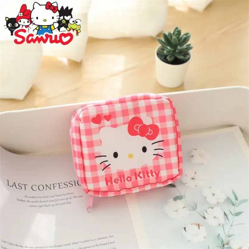 Sanrio Melody Kuromi Hello Kitty Cinnamoroll Pochacco Menstrual Bag Student Portable M-towel Storage Bag Sanitary Napkin Pouch