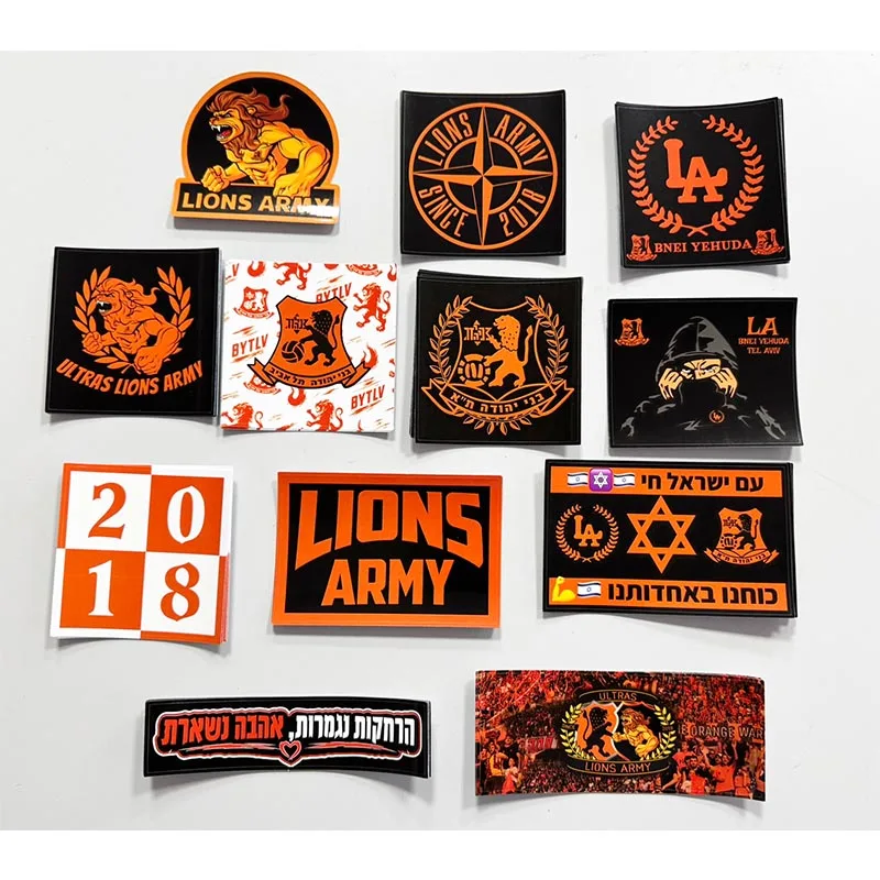 12 видов наклеек Bnei Yehuda Tel Aviv FC Ultras Lions Army размером 9*9 см, 8*12 см, 3.5*15 см для сумок, чашек, стен, холодильников YHDSK001-12