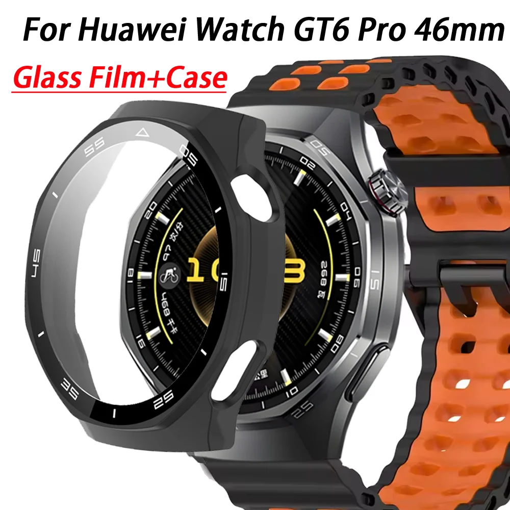 Tempered Glass Film+Case For Huawei Watch GT6 Pro 46mm Scale Screen Glass Protective Shell Huawei Watch GT6Pro Anti-falling Case