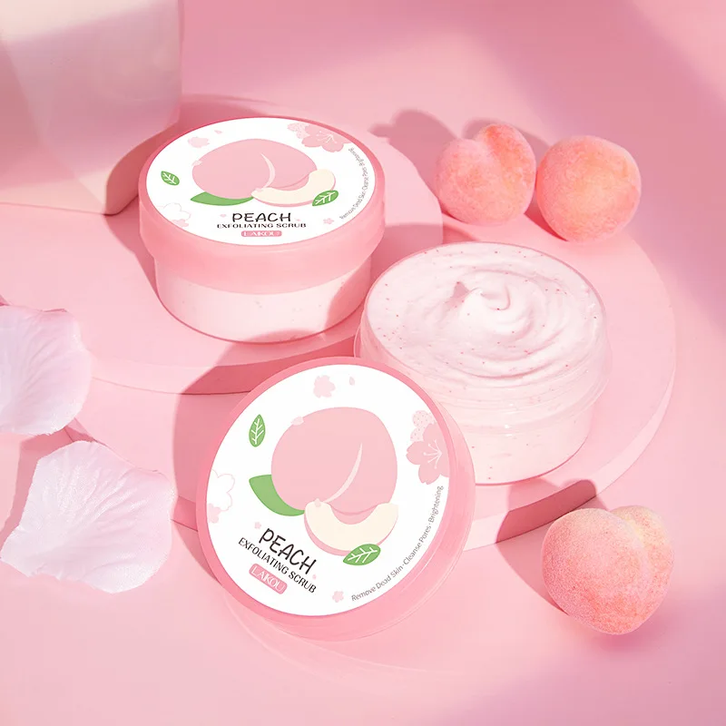 90g Honey Peach Exfoliating Scrub for Winter Deep Cleaning Whitening Exfoliating Pores Moisturizing Body Brightening Scrub Face