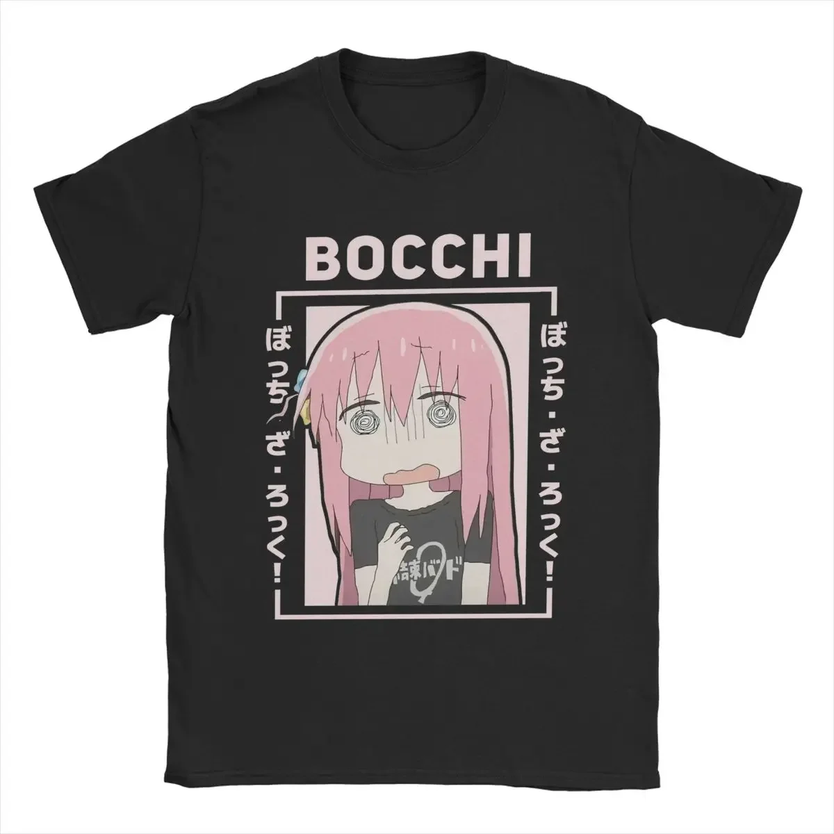 Bocchi The Rock T-Shirts for Men Anime Cool Cotton Tee Shirt Round Neck Short Sleeve T Shirt New Arrival Clothing