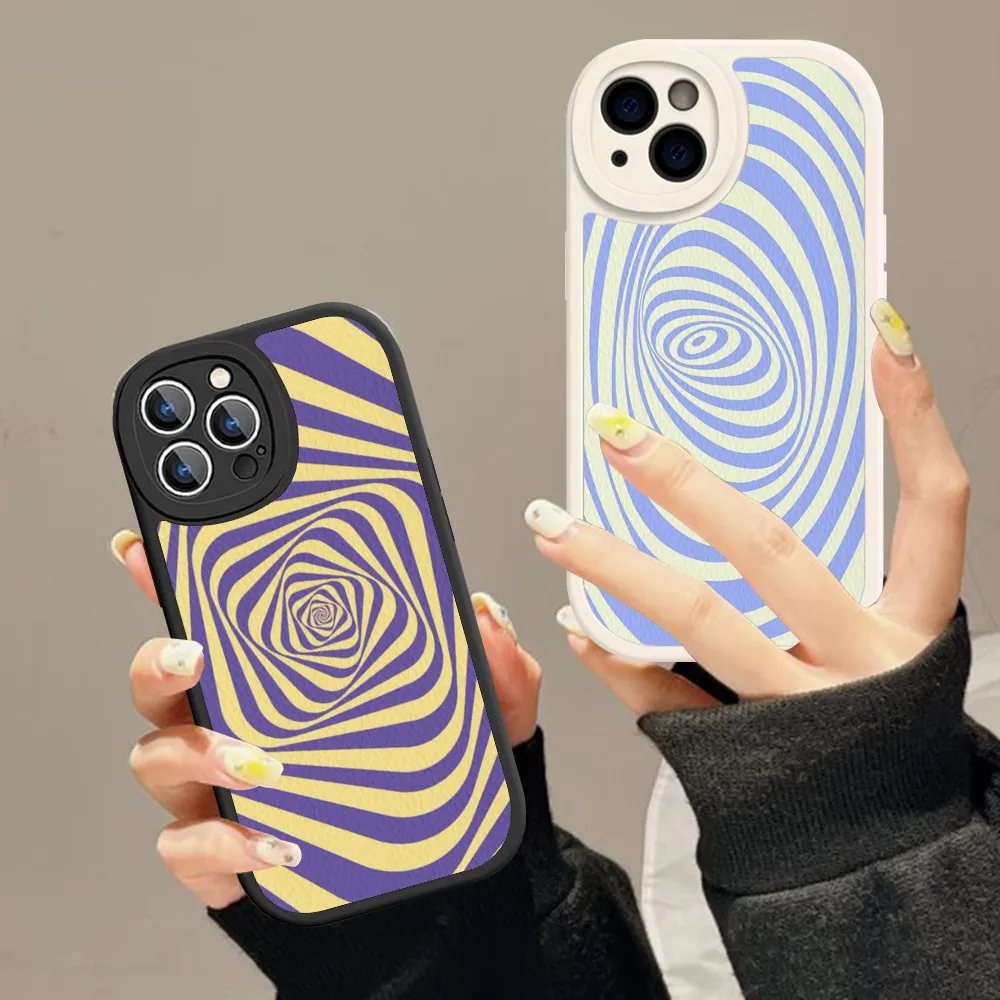 

Fashion Swirl Pattern Phone Case Hard Leather For IPhone 16 15 14 13 12 Mini 11 14 Pro Max Xs X Xr 7 8 Plus Fundas