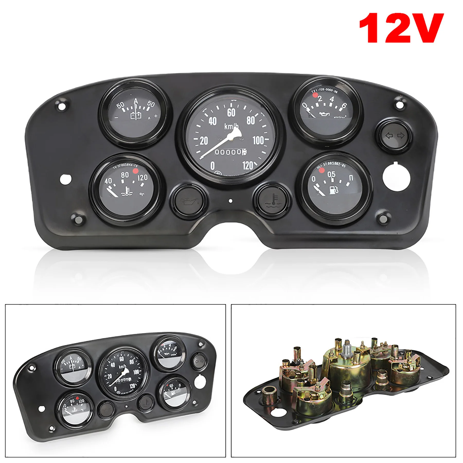 5 In 1 oil pressure gauge fuel level gauge Kit Instrument Panel Complete Universal/Long Meter Instrument Panel Complete