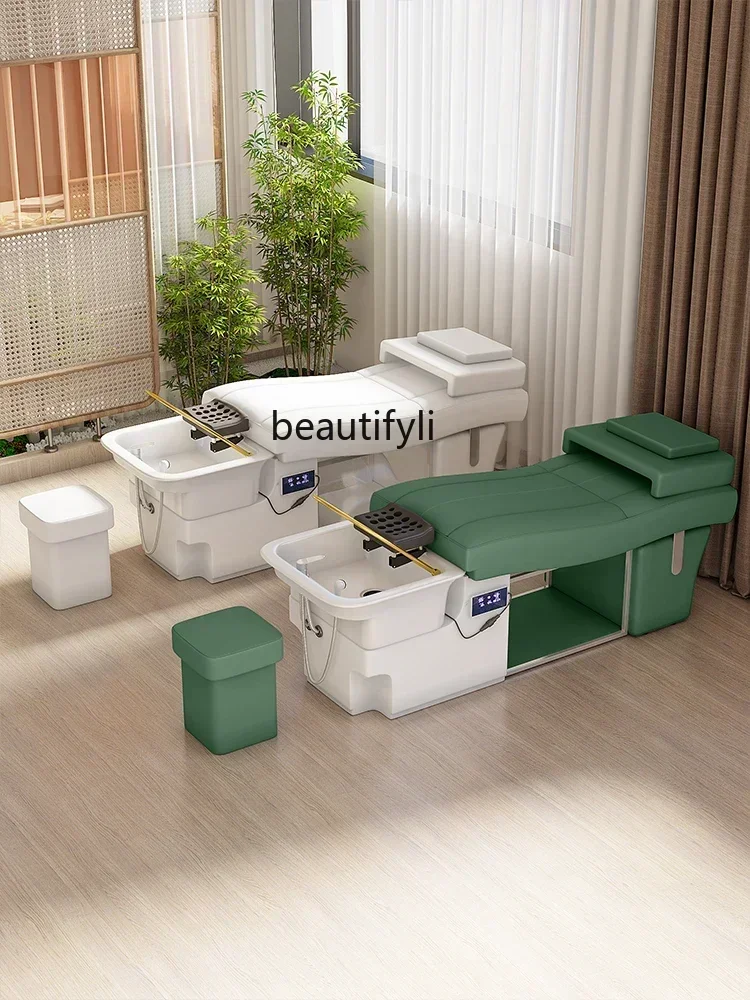 lIntelligent Water Circulation Head Treatment Fumigation Shampoo Chair Beauty Ear Cleaning Massage Couch Barber Shop