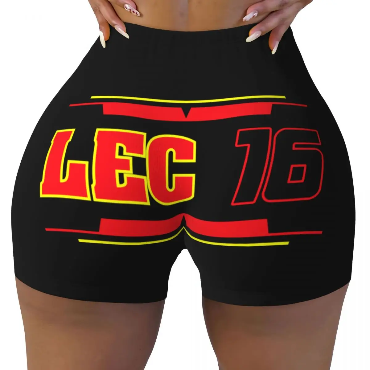 Custom Charles Leclerc Sport Car Racing 16 Workout Shorts Women's Gym Volleyball Running Yoga Shorts