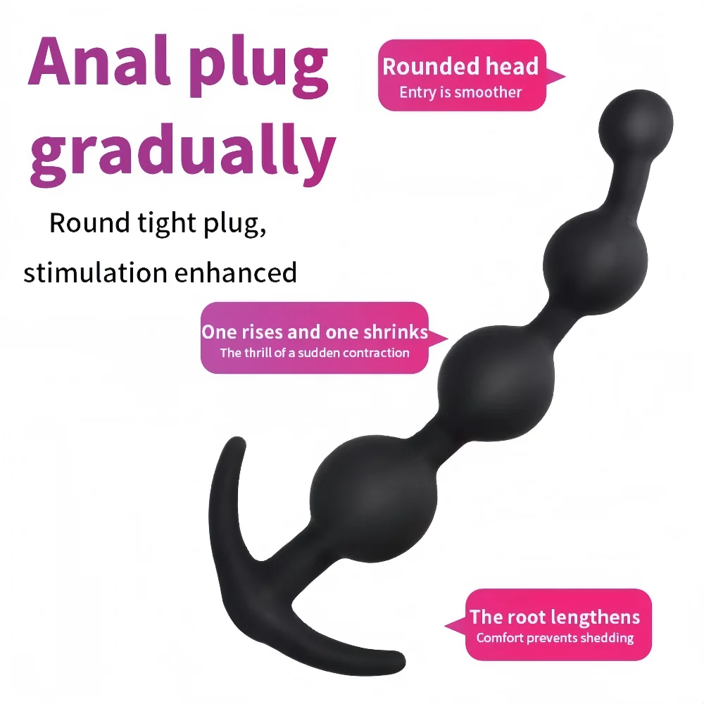 Silicone Anal Beads Prostate Massager Anal Expansion Docking Plug G-spot Clitoral Stimulator Female Gay Masturbator Adult Produc - Image 3