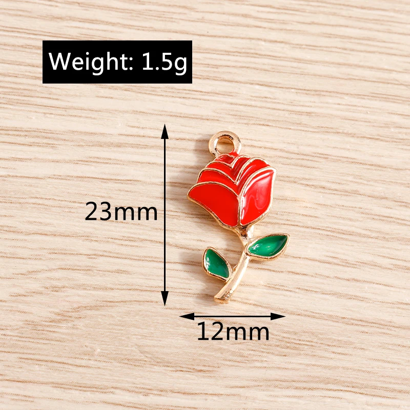 Tusember 10 Stück Neue Legierungs-Romantik-Valentinstags-Charms Rote Liebesherz-Anhänger für DIY-Armband-Schlüsselanhänger-Schmuckherstellung – Detail 17