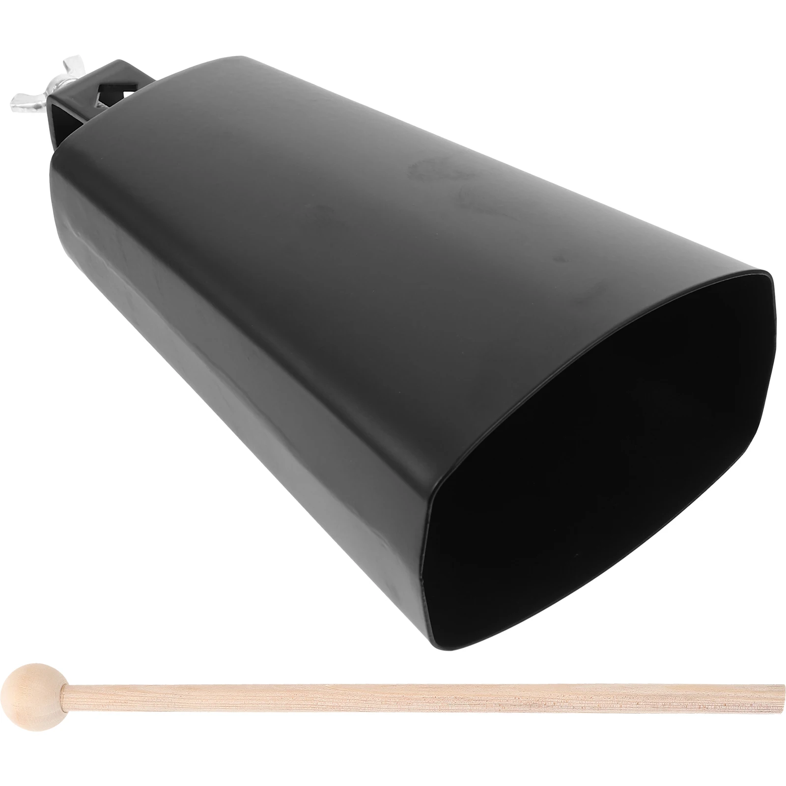 

Cowbell Teaching Aids Noise Maker Handheld with Holder Cowbells Metal Small Handle Stick