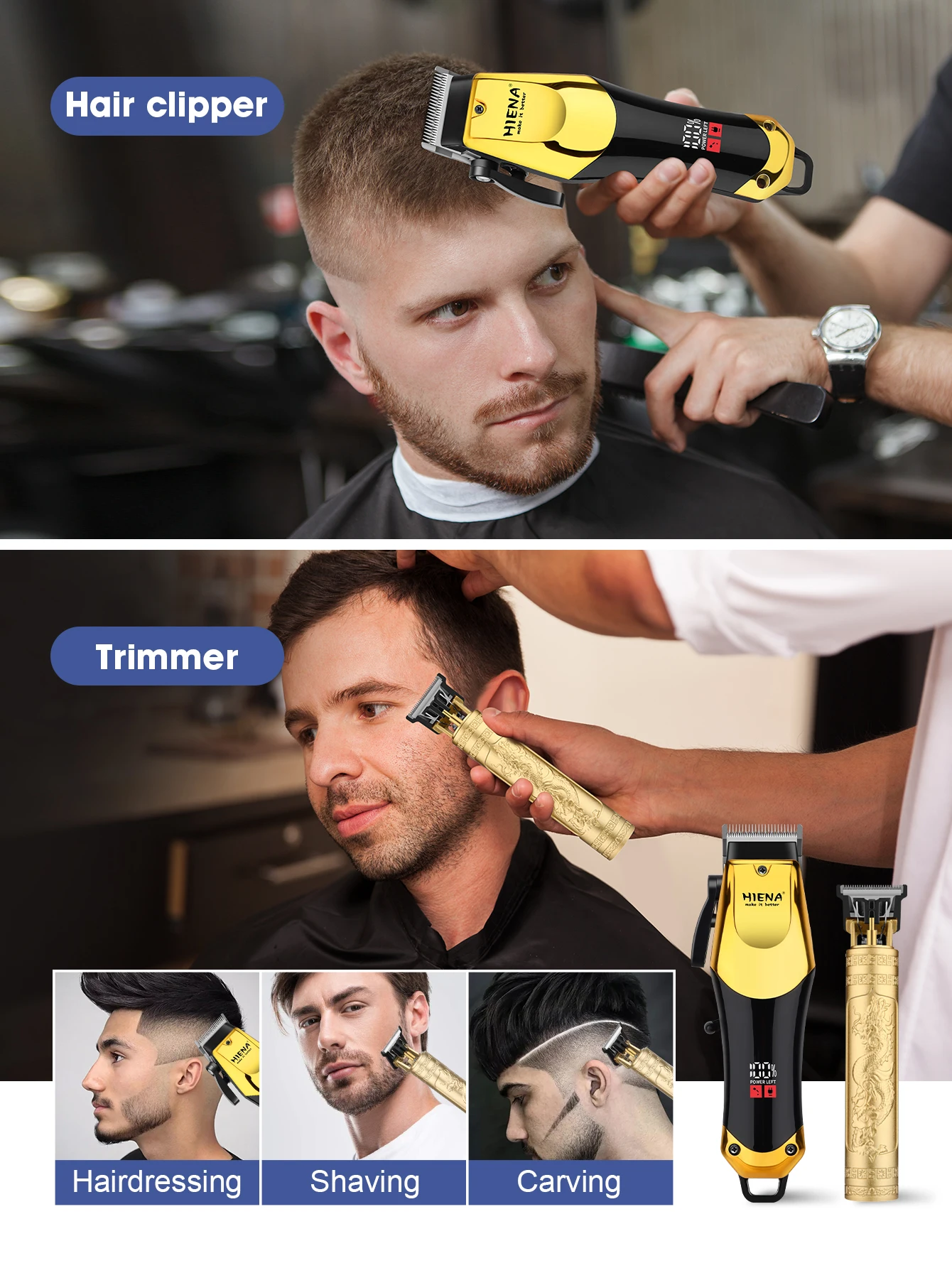 Profesjonalne maszynki do strzyżenia włosów i bezprzewodowe maszynki fryzjerskie dla mężczyzn, zestaw trymerów z możliwością ładowania i zestaw narzędzi do pielęgnacji twarzy, nosa.