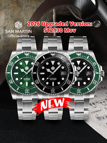 Imagen 2 del producto San Martin versión mejorada 40mm Water Ghost Diver reloj hombres relojes mecánicos automáticos de lujo zafiro impermeable 200m SN0017