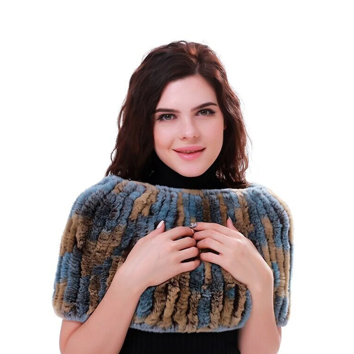 

Genuine Rabbit Fur Scarf Warm Long Version Real Rabbit Fur Scarf Russian Accessories FEIMANYUAN For Women