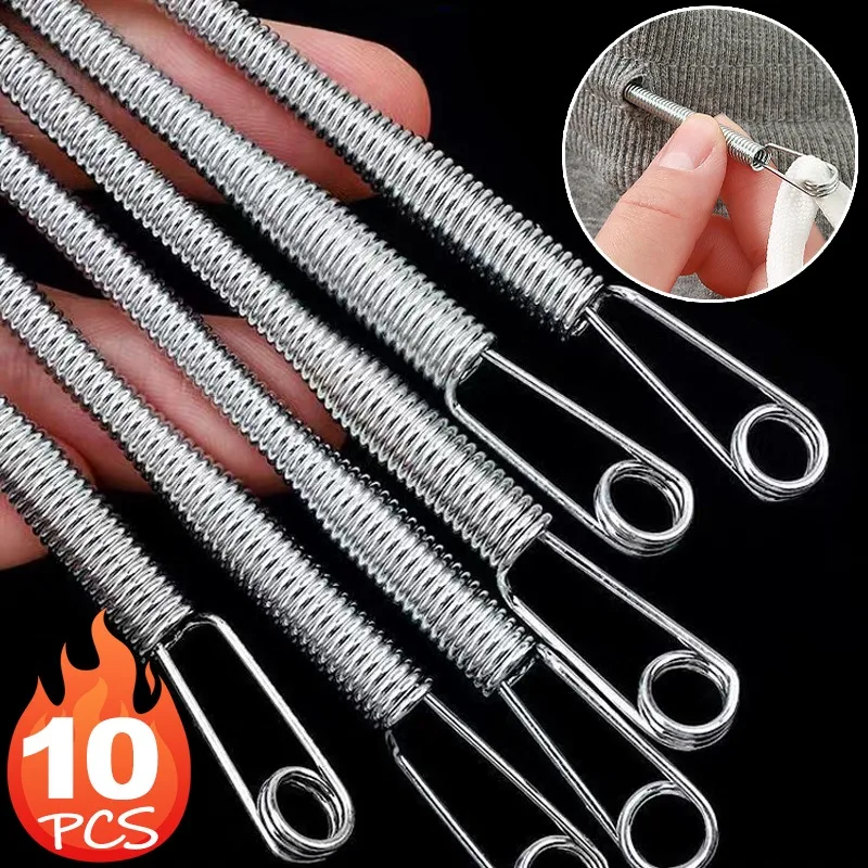 1/10Pcs Rope Threading Tool Bendable Spring Drawstring Threader Clip Drawstring Thread Multi Functional Home DIY Sewing Parts