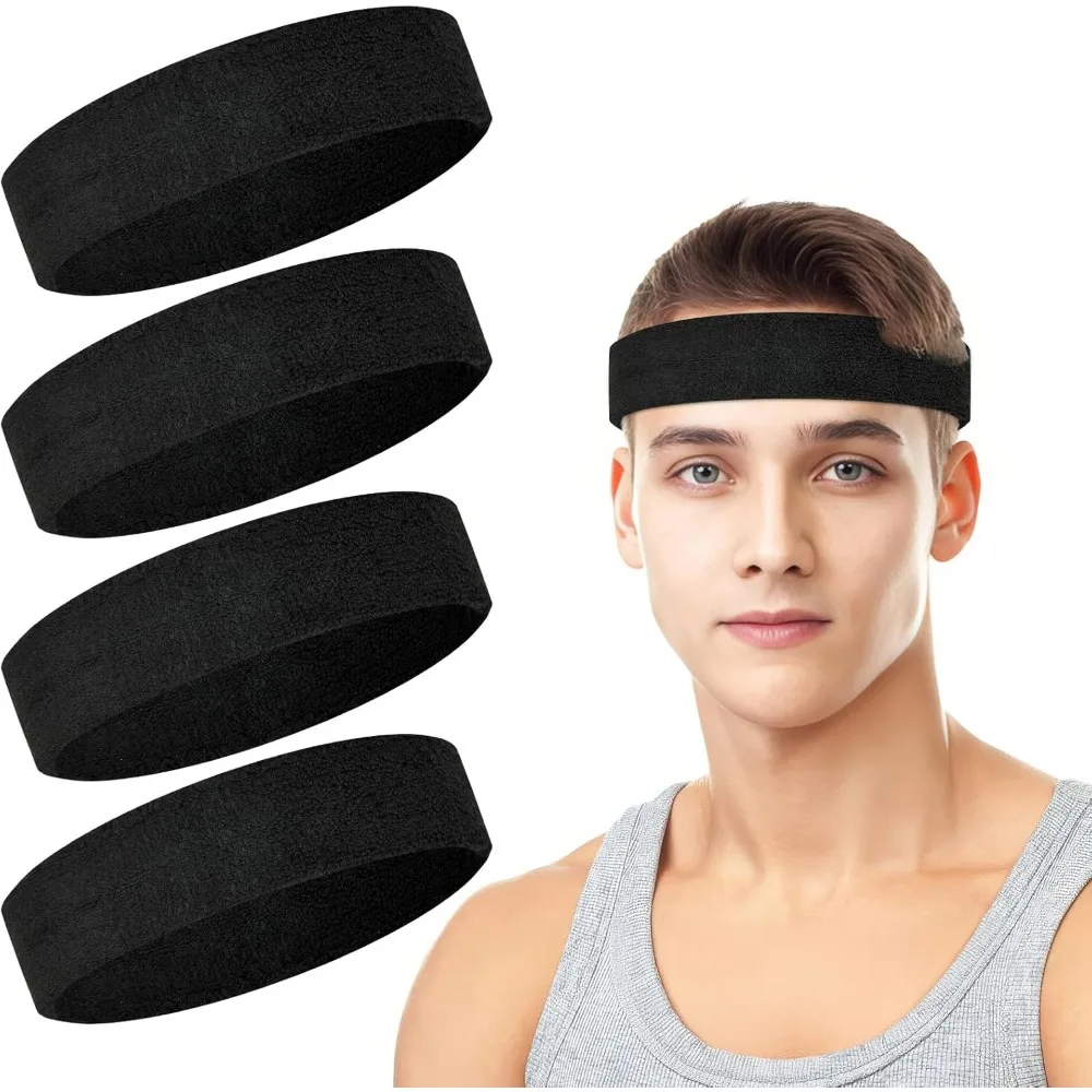 

A man with a headband, a man and a woman with a sweat belt, a cotton trihan belt for tennis, basketball and running