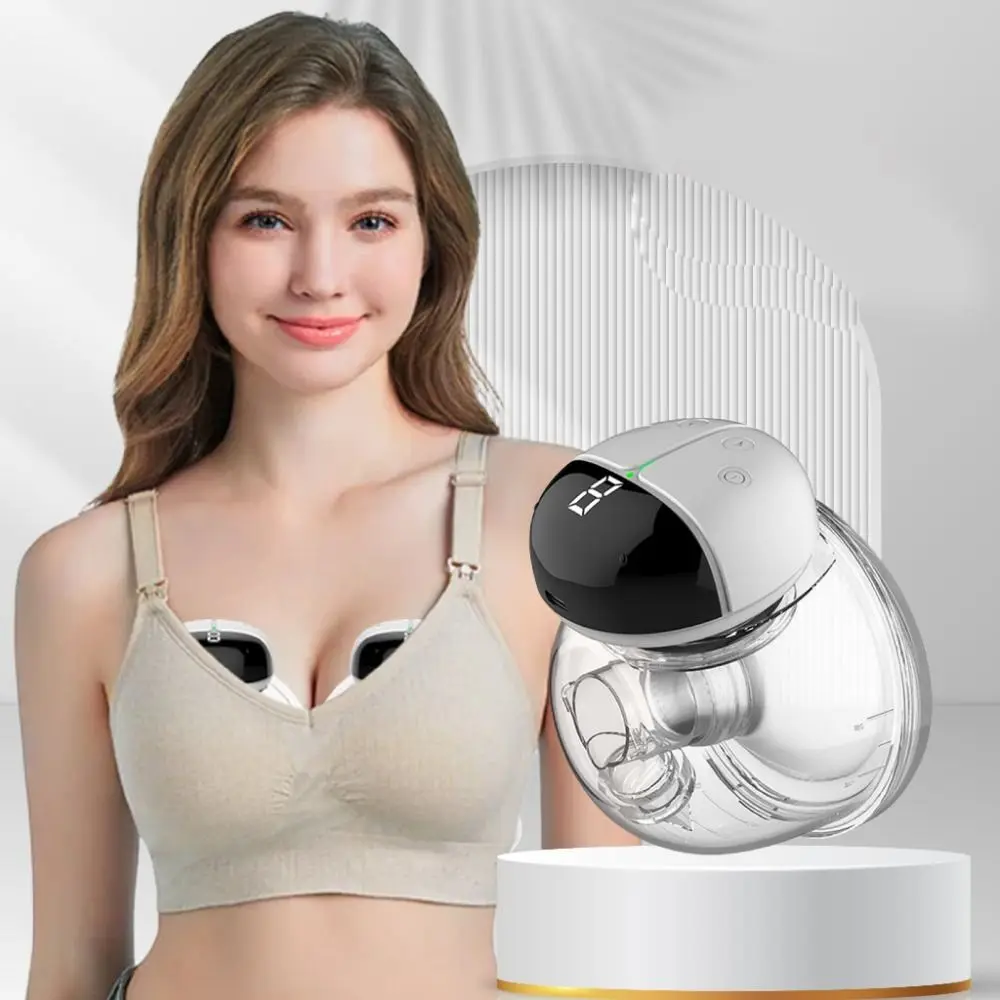 

New Rechargeable Electric Breast Pump Integrated Silicone Wearable Breast Collector Wireless Hands Free Breast Pump Women