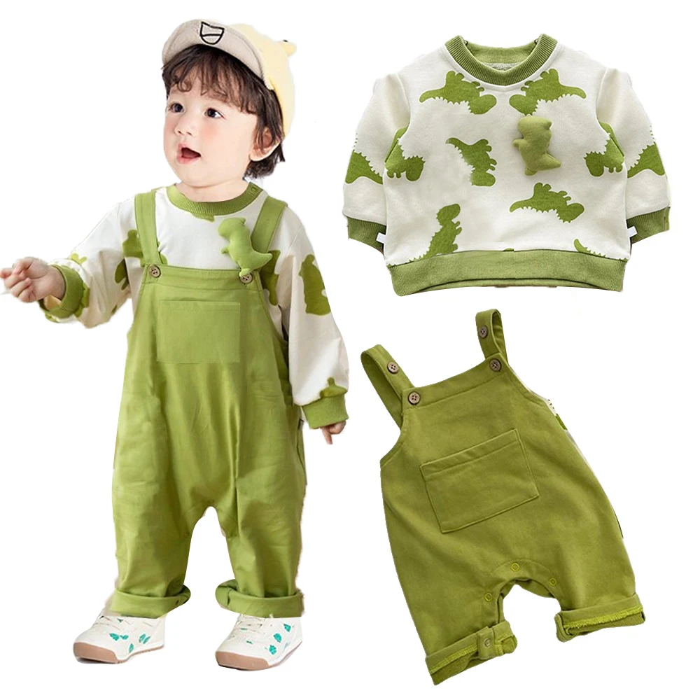 

Infant Girls Romper Cute Tracksuits Tops+Jumpsuits Newborn Outfits Spring Autumn Casual Dinosaur Baby Boys Clothing 0 1 2 Years