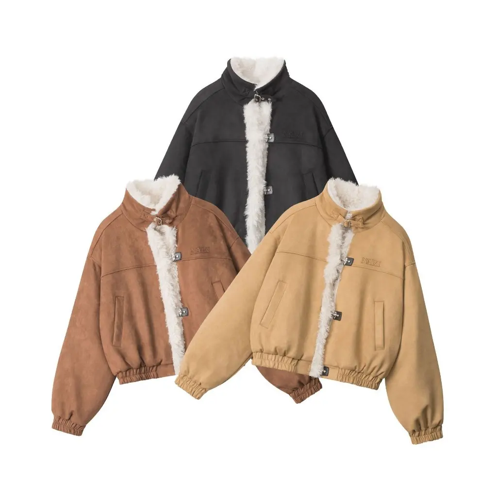 

HeyHenry Women's Cotton-Padded Jacket American Style Retro Collar Winter Casual Loose Short Design