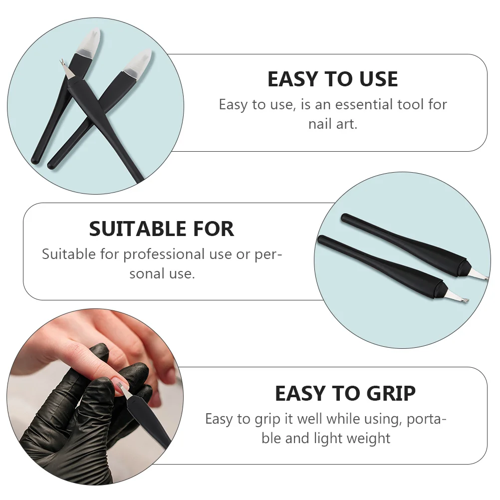 

5pcs Dead Skin Fork Manicure Tool Nail Trimmer Cuticle Remover Hands Stainless Steel ABS Material V Shovel Design Portable