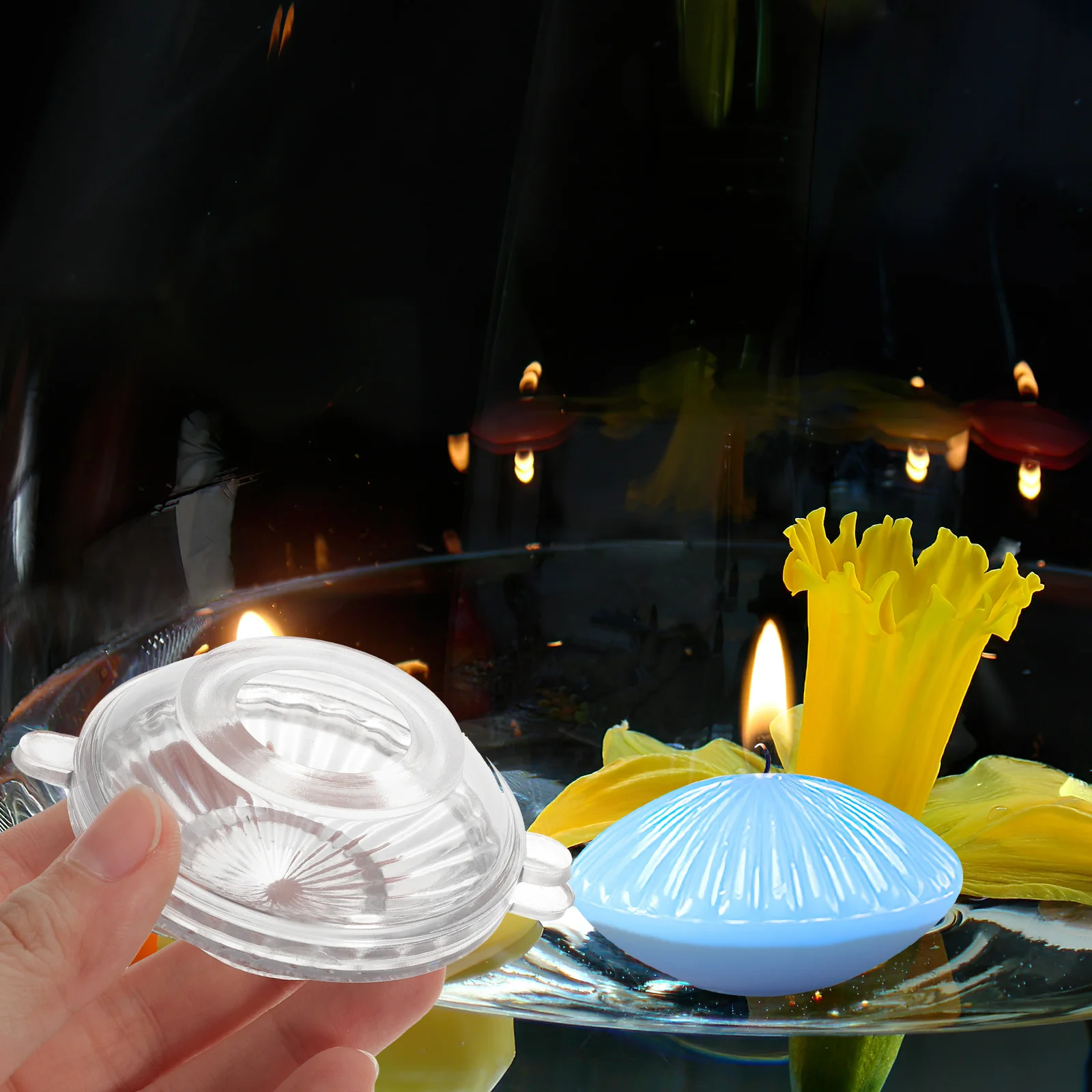 

Plastic Floating Mold Crafts Stick Holder Reusable Safe DIY Scented Wax Wedding Floating Mould Gifts Hardware