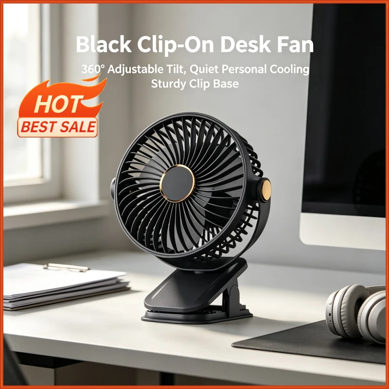 Camping Fan Rechargeable Desktop Portable Air Circulator Wireless Ceiling Electric Fan With LED Light Clip-on Home Fan 8000mAh