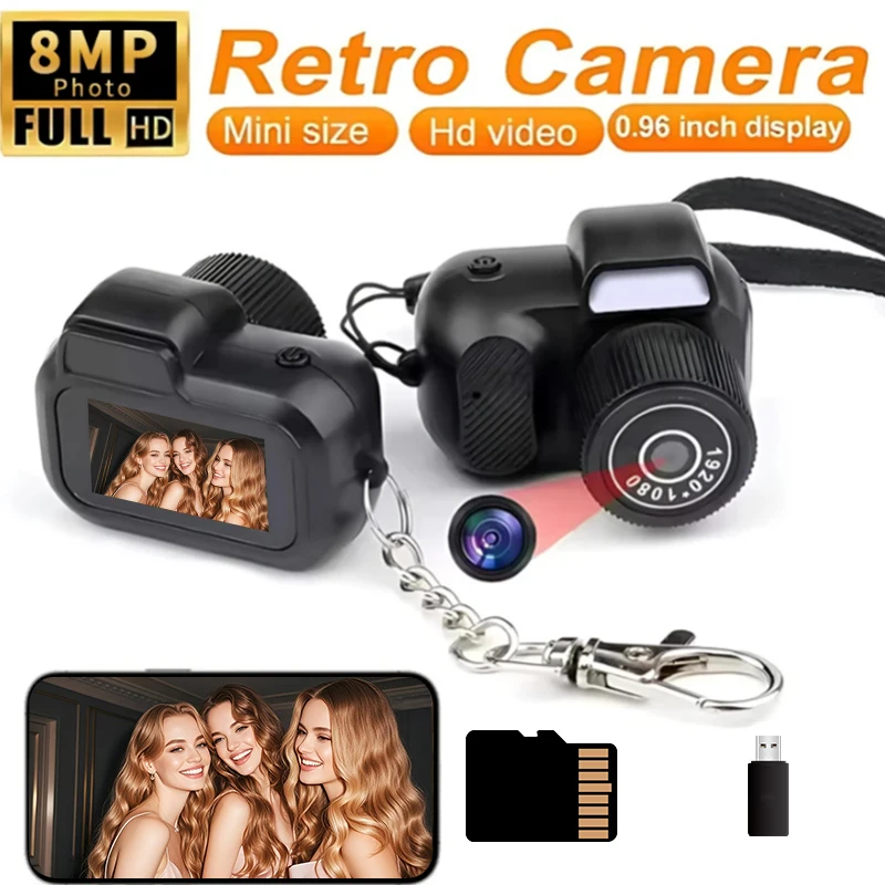 كاميرا صغيرة Y3000 المفاتيح 8MP صور 1080P كاميرات الجسم الرقمية الصغيرة DV كاميرا فيديو صغيرة دعم TF بطاقة مع شاشة للأطفال #1