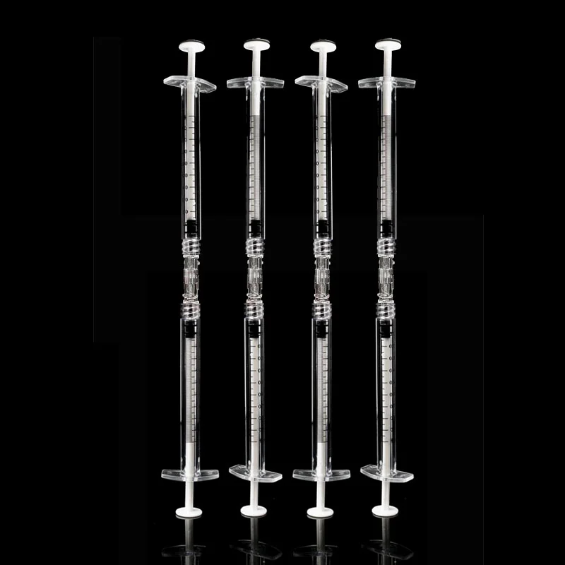 Luer Thread Connector Pp Material Transparent Syringe Double-Way Connector Easy And Durable Use In Sterile Drug Tatttoo 
