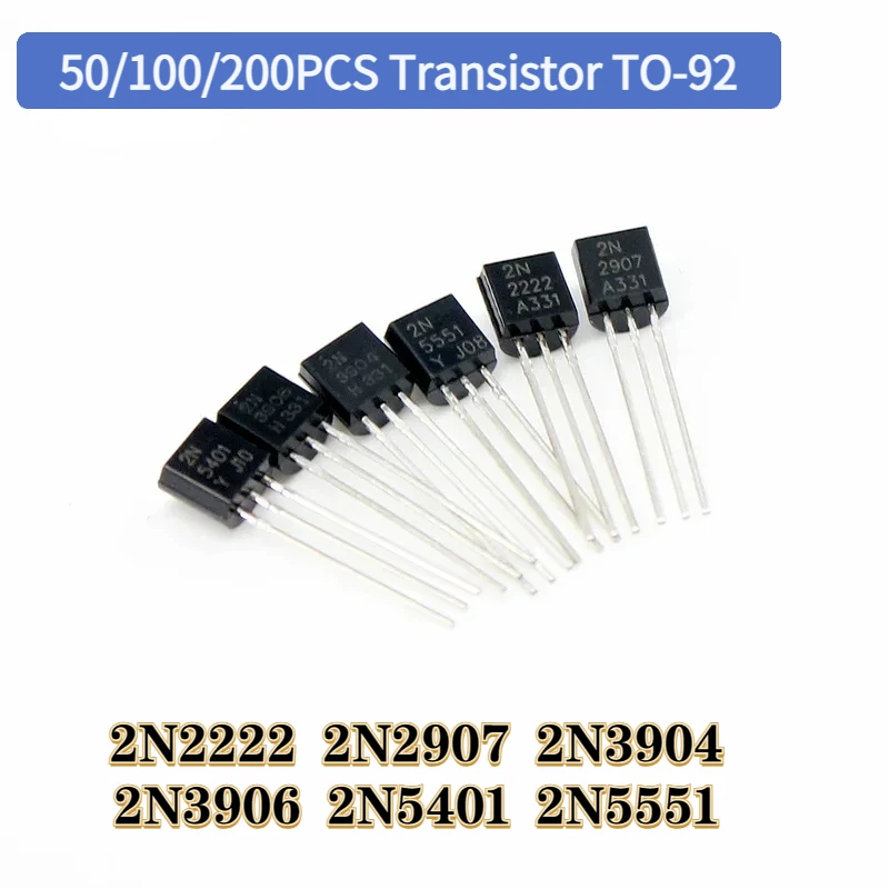 50/100/200PCS Transistor TO-92 2N2222 2N2907 2N3904 2N3906 2N5401 2N5551 NPN Transistors Triode
