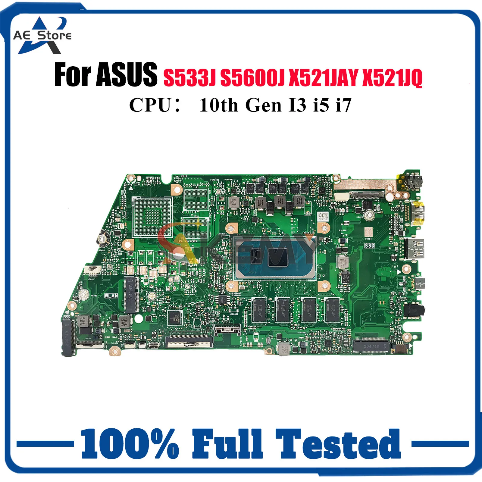

X521JA Материнская плата для ноутбука ASUS X521JQ S5600J S533J X521JAY X521J X521JFY X521JQY X521JPY Материнская плата с 10-го поколения I3 i5 i7
