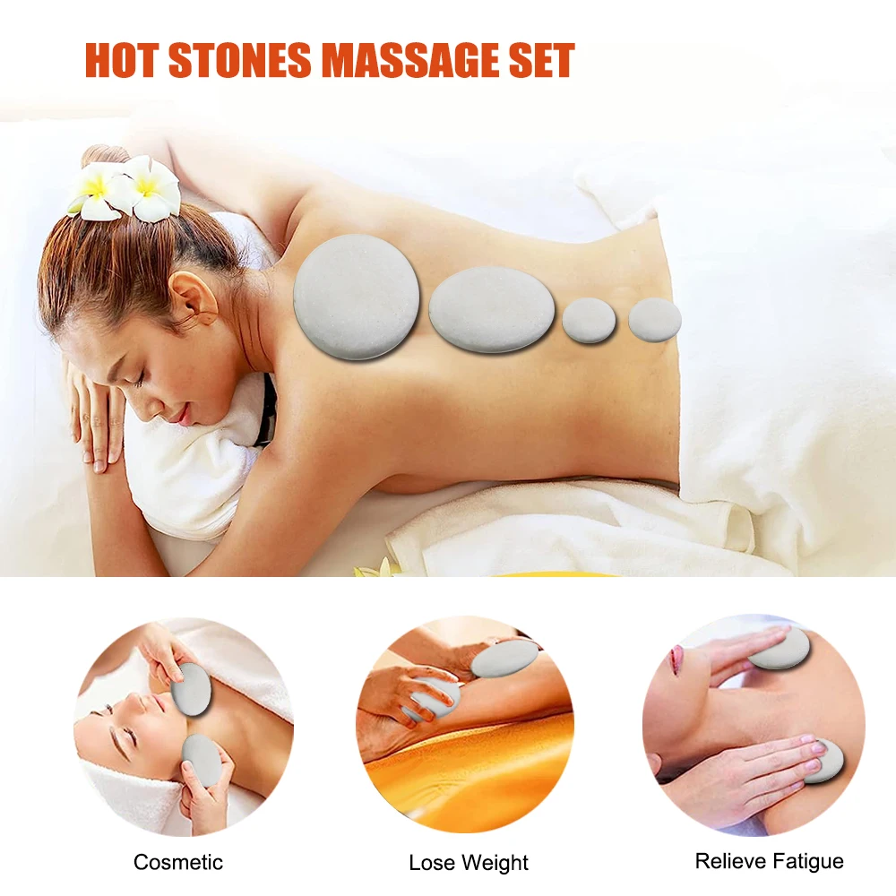 Natural Jade Massage Stone Set Handmade Marble Body Arm Back Foot Massage Promotes Blood Circulation Relieves Pain Massage Tools