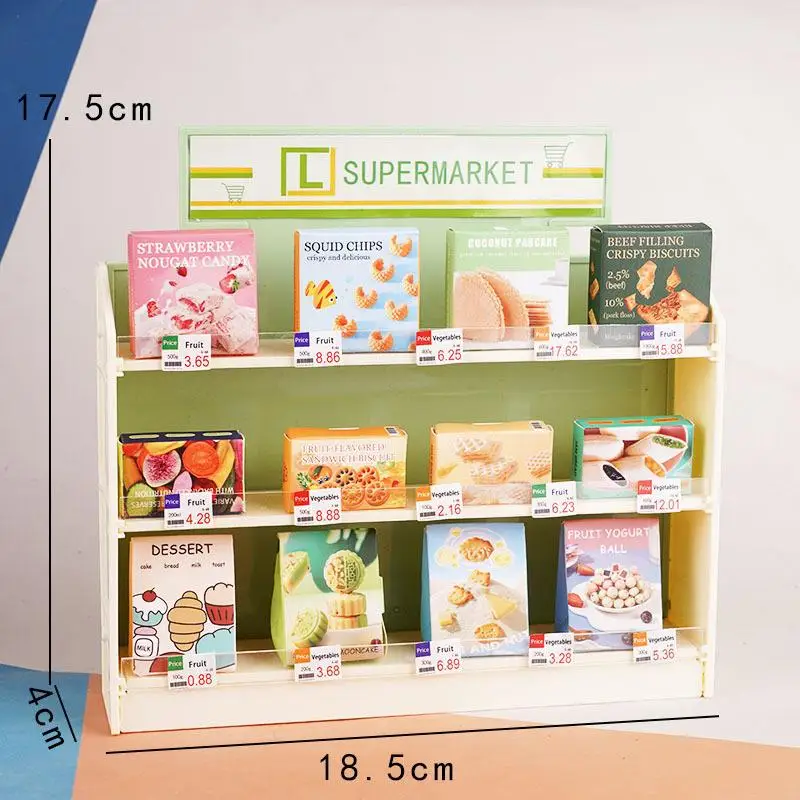 Dollhouse Mini Snack Box Set, Pretend Play Supermarket Scene for Dolls House - 10pcs