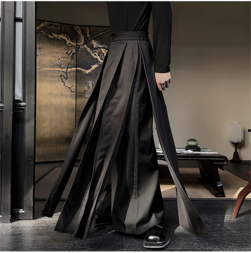 UMI MAO Yamamoto Dark Pants Unique Design Multi Piece Wide Legged Pant Multi Wear Flowing High Waist Casual Trousers Men Women