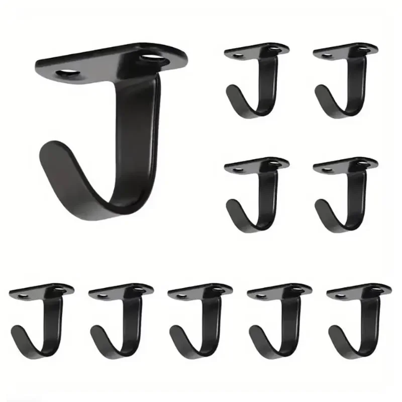 5Pcs Stainless Steel Screw Mounted Ceiling Hooks, Under-Shelf Towel, Heavy Duty Hanger For Bathroom Cabinet Garage