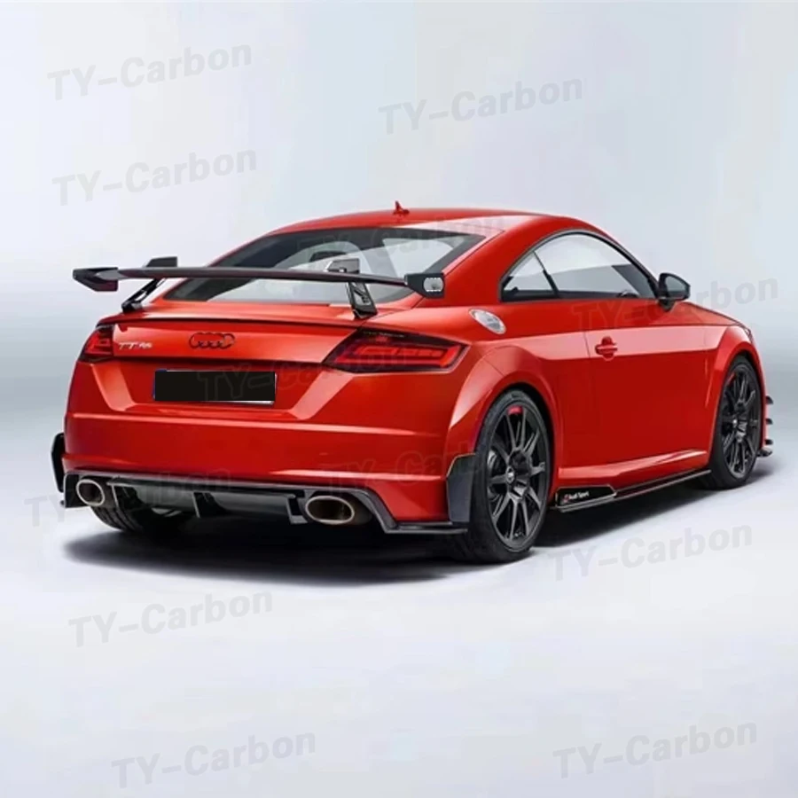 For Audi TT MK3 standard TTRS Rear diffuser Real carbon fiber rear bumper diffuser lip Splitter spoiler FRP 2015-2019