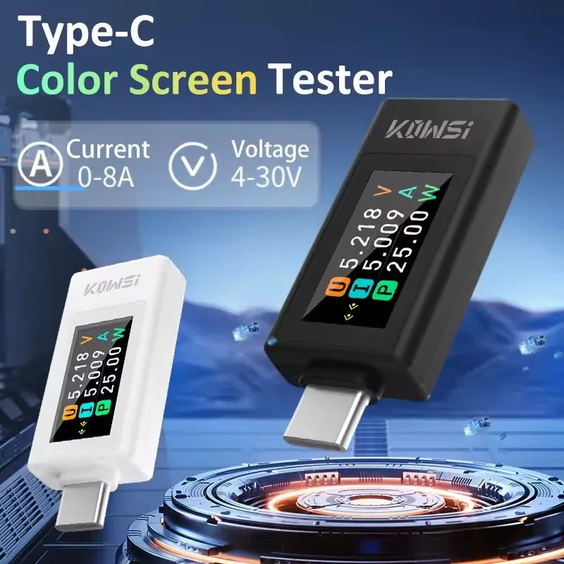 10 في 1 تيار مستمر نوع-C USB تستر الحالي 4-30 فولت الجهد متر توقيت مقياس التيار الكهربائي شاشة رقمية قطع مؤشر الطاقة شاحن البنك