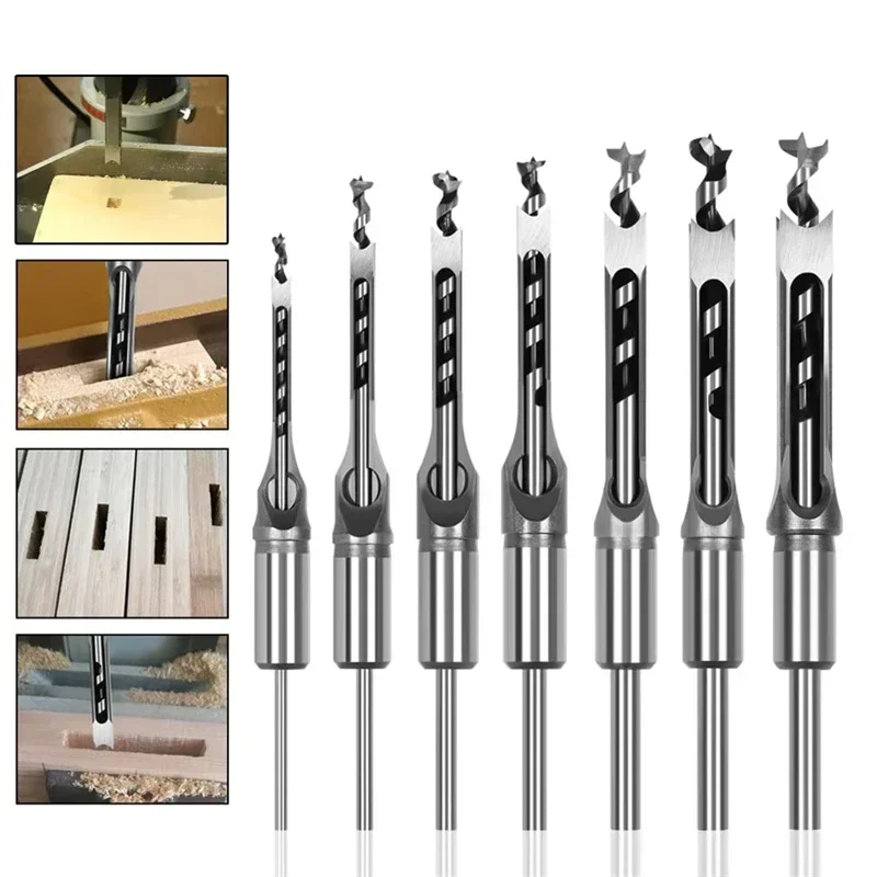 Tools Drill Auger Twist Set Drilling Bit Woodworking Hole Craving Punch Furniture Wood Metal Mortising Saw Bits Square Drill