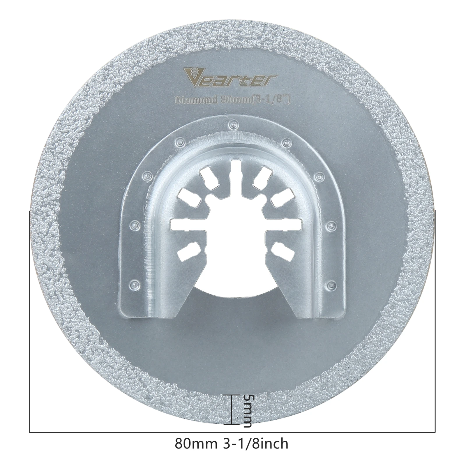 Vearter 3Pack 80Mm Vacuümgesoldeerde Diamant Oscillerende Multi-Gereedschap Zaagblad Cutter Voor Voor Cement Grout Verwijderen flush Cut